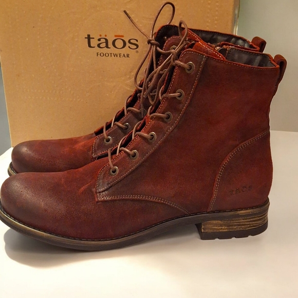Taos Footwear Women's Combat Boots - Deep Red - Picture 3 of 16
